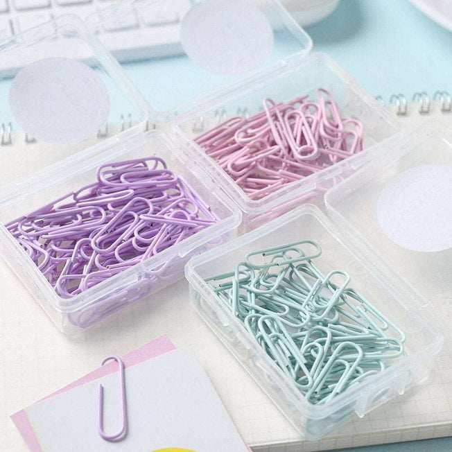Colorful Metal Paper Clips & Staplers | Assorted Sizes (18mm/50mm) | Office and School Supplies, Stationery Accessories, Memo Clips, Bookmarks