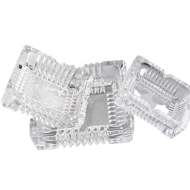 2-Pack Large Glass Ashtray | Clear Crystal Ashtrays for Cigarettes & Cigars | Perfect for Indoor & Outdoor Use