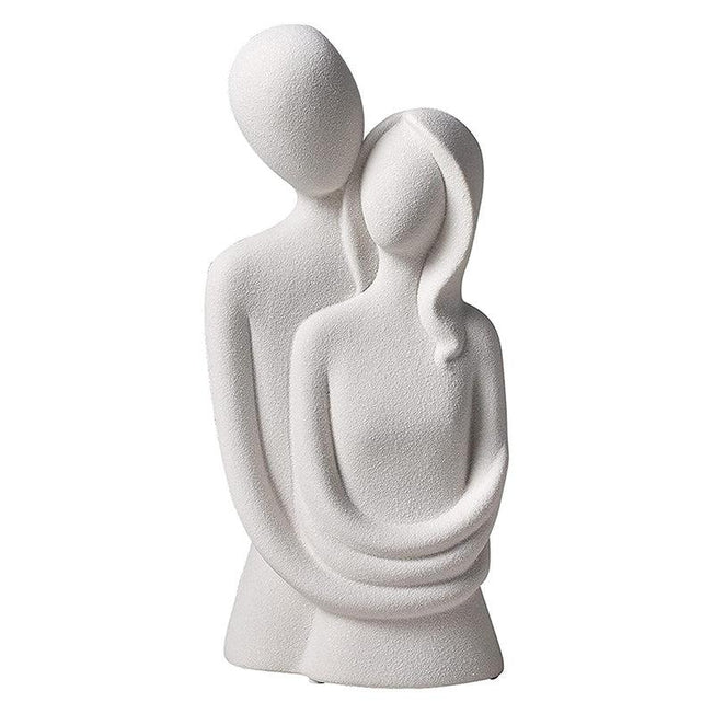 Abstract Couple Statues | Nordic Modern Ceramic Hugging Figure | Home Decoration Sculptures | Living Room and Office Desk Decor Gift