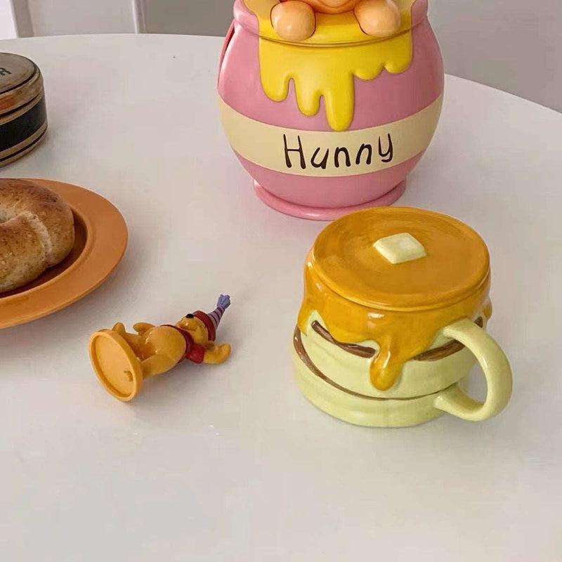 Cute Honey Muffin Shape Ceramic Mug With Lid | Creative Gift Choice