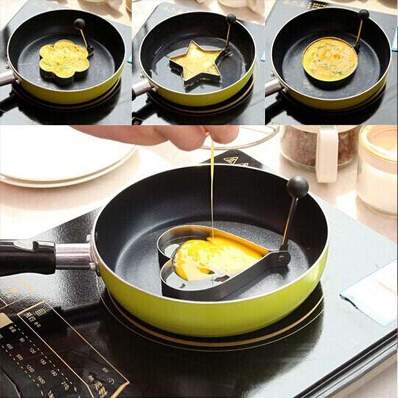 Set of 5 Stainless Steel Egg & Pancake Shaper Molds | Perfect for Frying, Omelette, Cooking