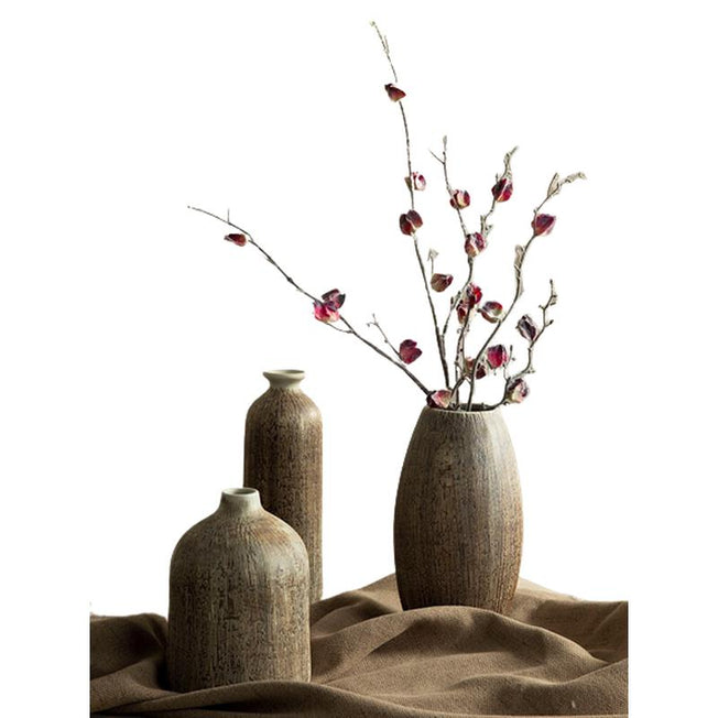 Wabi-Sabi Threaded Ceramic Vases | Home Decoration Living Room Art | Inserted Dry Flower Vase | Glamour Aesthetic Decor Home