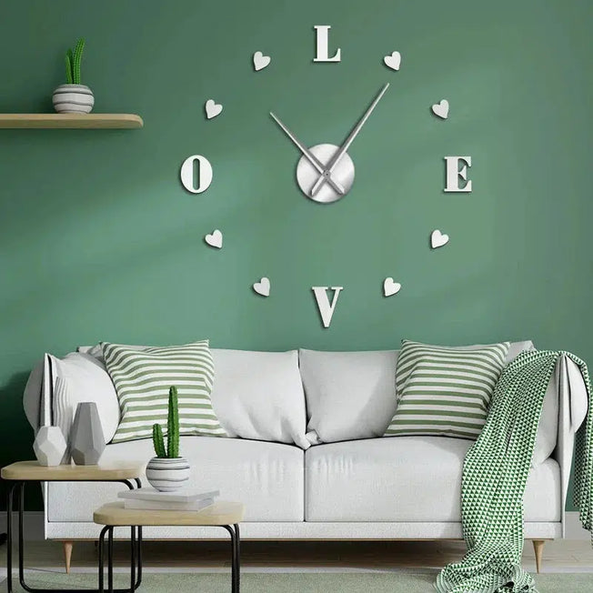 Create a romantic ambiance with this DIY heart-shaped numbers wall art large wall clock. Perfect for nursery artwork or as a centerpiece in your living space