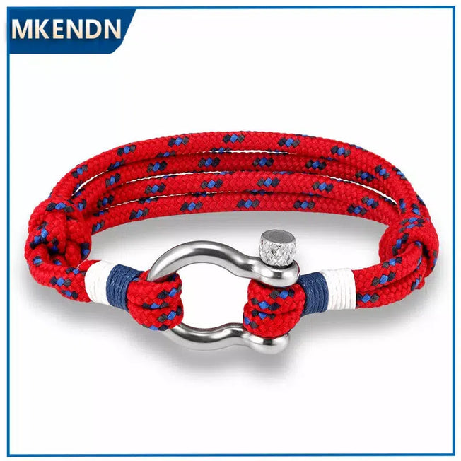 Introducing the latest in fashion jewelry: the Navy Style Sport Camping Parachute Cord Survival Bracelet