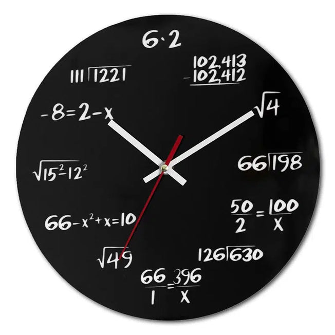 Mathematical Elegance: 29.5 CM Wall Clock - Silent Polytechnic Digital Equations, a Modern Home Decor August 15 Living Room Ornament and Watch