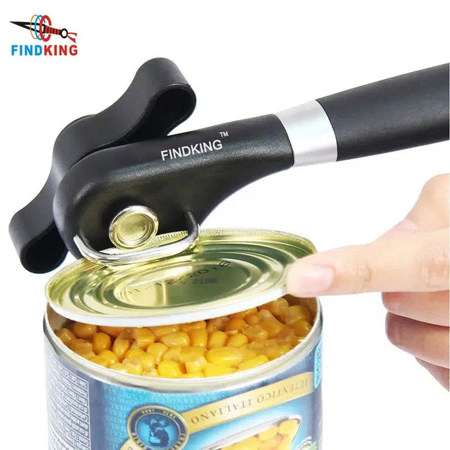 Introducing the Stainless Steel Kitchen Can Opener! This professional-grade manual opener features a side-cut design, perfect for camping and everyday kitchen use
