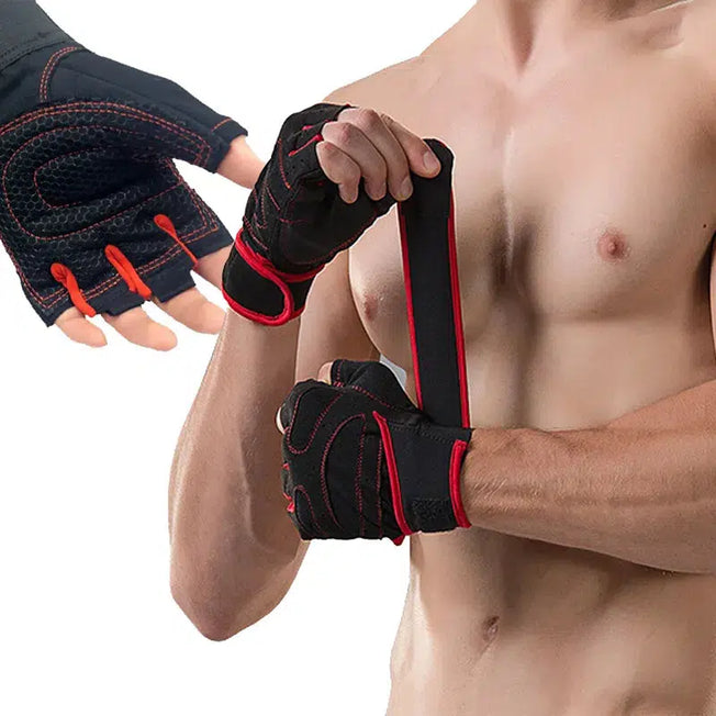 Anti-Slip Fitness Gloves for Gym: Long Wrist Straps for Men and Women, Ideal for CrossFit, Weightlifting, Bodybuilding, and Dumbbell Workouts