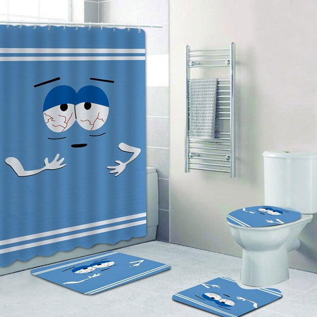 South Park Towelie Bathroom Set | Shower Curtain and Bath Rug with Iconic Towelie Design for Fun Home Decor & Nostalgic Vibes