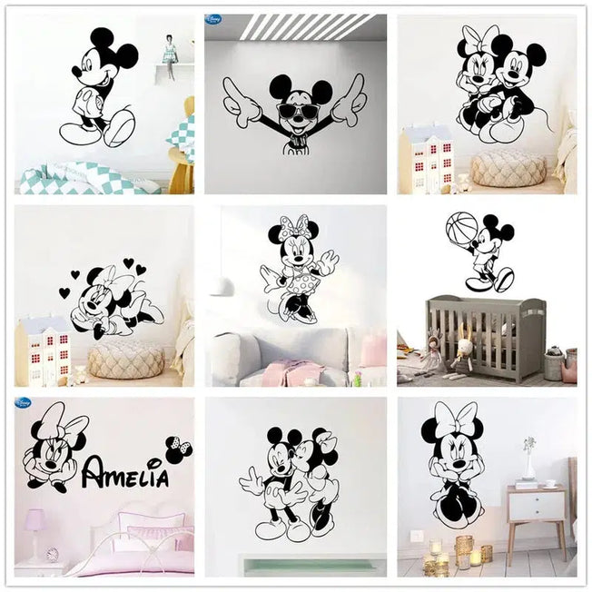 Transform your child's room with this adorable Mickey Mouse wallpaper sticker. Perfect for nurseries or kids' rooms