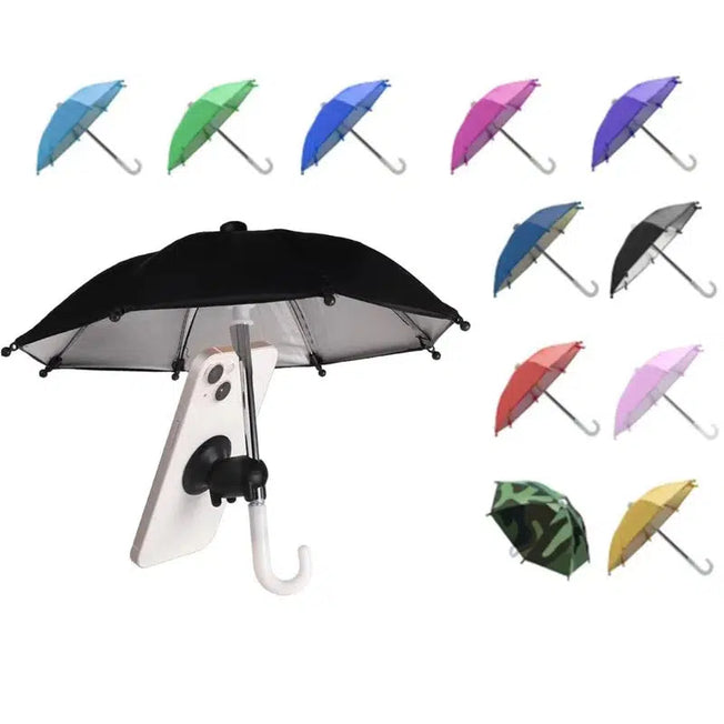 Piggy Style Phone Holder Umbrella: Adjustable Suction Cup Stand with Cute Piggy Design for Shade on Your Mobile Phone.