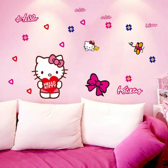 Elevate your kids' rooms with these popular 3D Hello Kitty Cat vinyl wall stickers. Measuring 50x70cm, they add a classic touch to any space