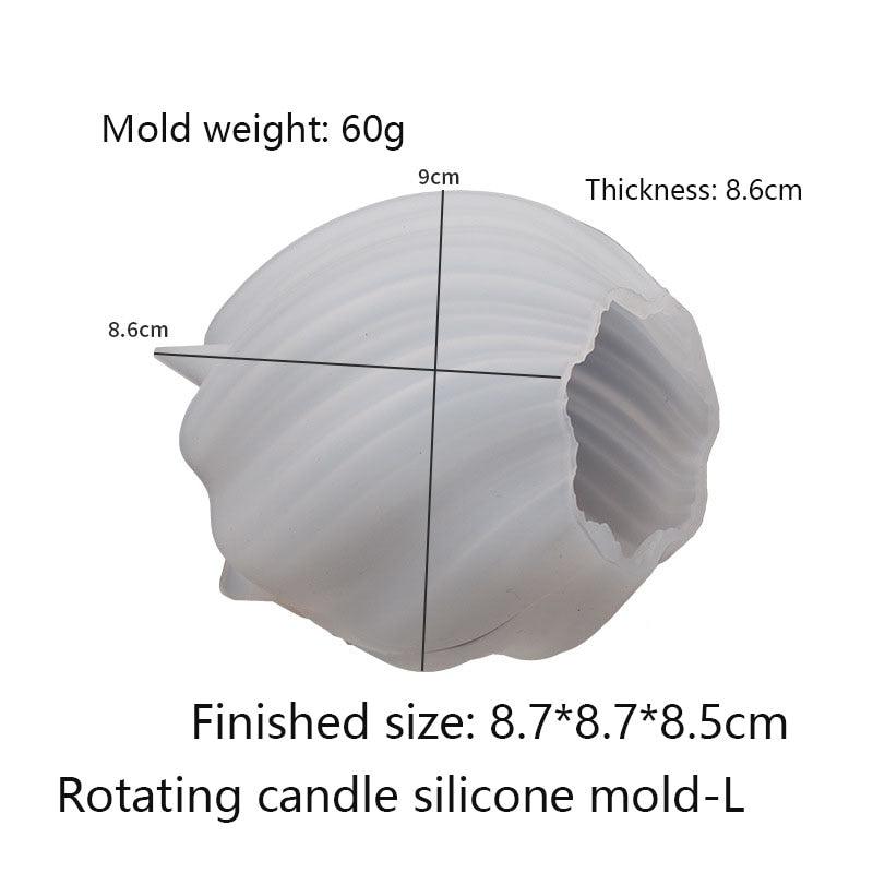 3D Rotating Pillar Candle Silicone Mold - Geometric Wave Design for DIY Crafts