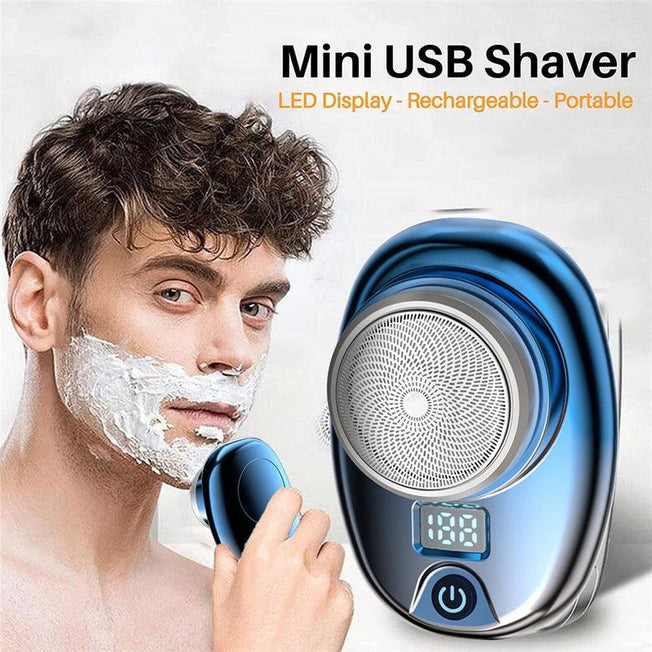Mini Electric Travel Shaver for Men - Pocket Size, Washable, Rechargeable, Portable, Painless, Cordless Trimmer Knife - Face & Beard Razor