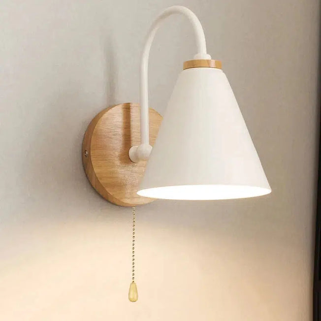 Wood LED Iron Wall Lamp: Illuminate your bedroom, living room, or hallway with this modern Nordic-style sconce light fixture. It adds both functionality and artistic flair to your wall decor