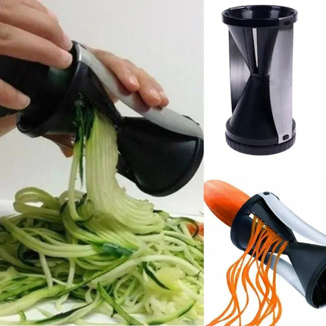 Creative Culinary Companion: Kitchen Multifunctional Shredder - Spiral Funnel Shredder, Rotary Vegetable Slicer, and Hourglass Planer - Essential Cooking Tools