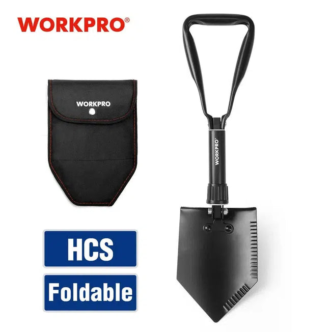 Introducing the WORKPRO Military Shovel! A tactical folding shovel perfect for outdoor camping, survival, and emergencies