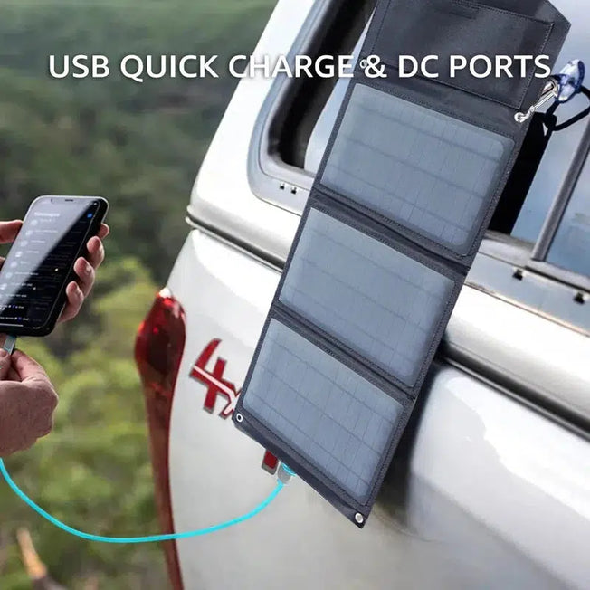 Power Anywhere: Portable Foldable Solar Panel Charger - 30W, 22W, 15W Options with Rechargeable Battery and Dual USB 5V - Ideal for Camping, Mobile Phone Charging