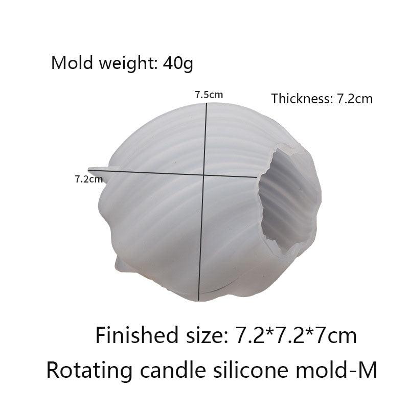 3D Rotating Pillar Candle Silicone Mold - Geometric Wave Design for DIY Crafts