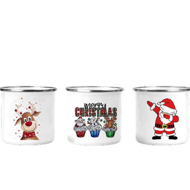 Hot Beverage Mug with Christmas Santa & Reindeer Design | Perfect Holiday Gift