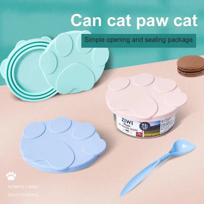 Introducing our Portable Silicone Dog Cat Canned Lid, a convenient 2-in-1 food sealer and spoon for your pet's meals