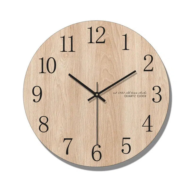 Enhance your living space with this stylish and silent wooden digital wall clock, featuring Arabic numerals for a modern touch