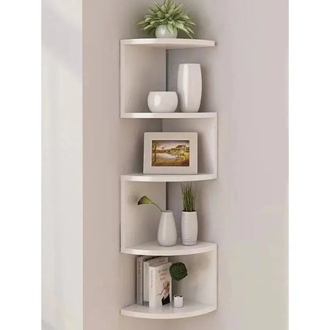 Space-Saving Elegance: 2/4/5-Layers Shelf Corner Floating Shelves - Wall Shelf Corner Bookshelf - Home Kitchen Organizers Storage - Living Room Decorations