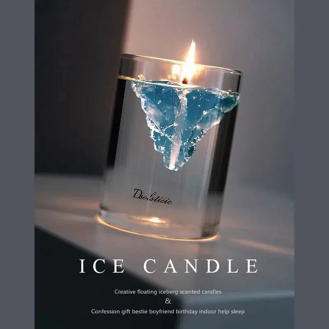 Elegant Iceberg-Shaped Floating Candles: Add charm to your space with these scented handmade jelly wax candles