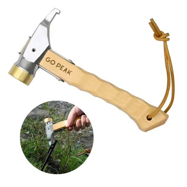 Portable Copper Hammer for Camping: Multifunctional Tool with Removable Lanyard, Ideal for Tent Nails, Hiking, and Survival