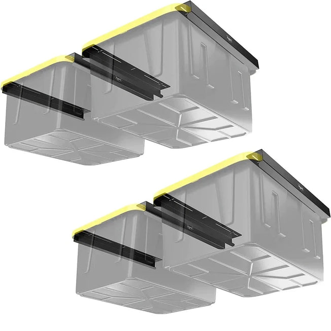 Ceiling-Mounted Garage Storage: Overhead Bin Rack Solution