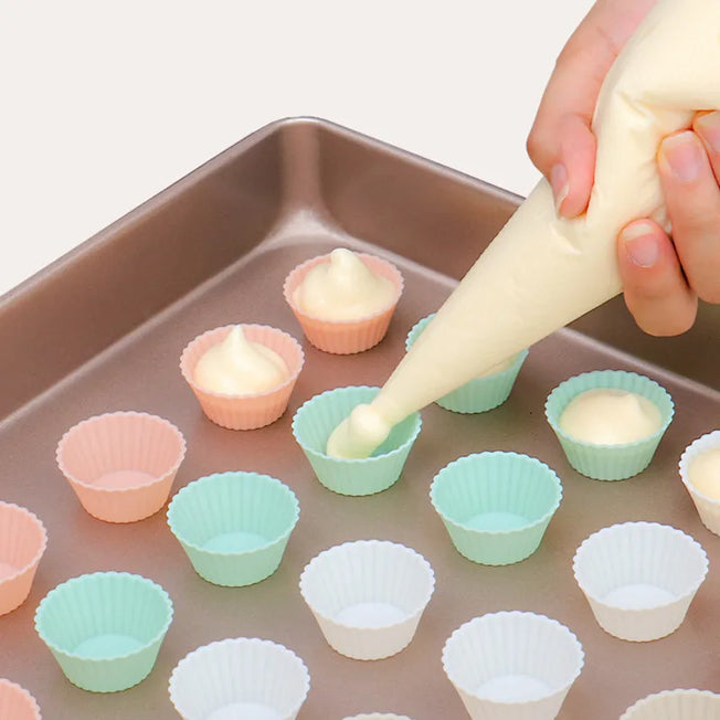 10-20Pcs Silicone Round Shaped Muffin Cup Cake Mold Set: DIY Cake Decorating Tools for Kitchen Baking