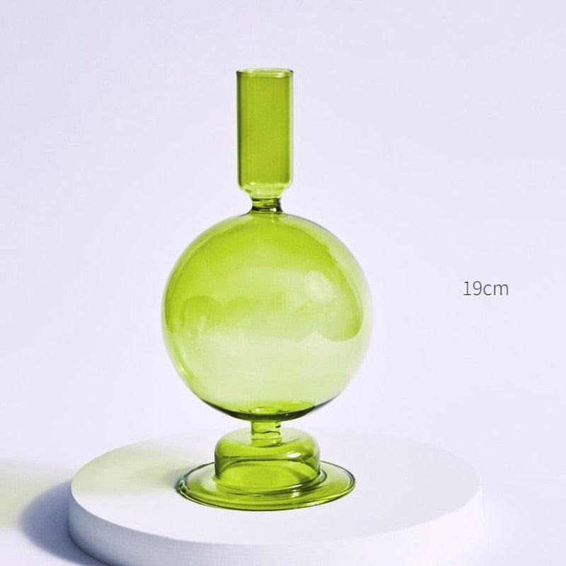 Nordic Green Glass Candle Holders | Elegant Home Decor & Thoughtful Gift