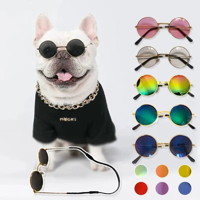 Introducing our adorable Vintage Round Cat Sunglasses, perfect for adding a touch of style to your pet's photoshoots or outings