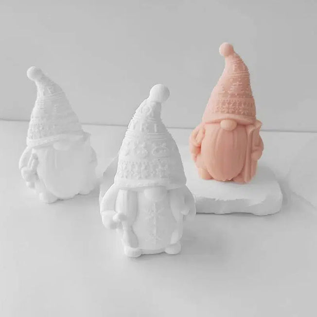 Ski Dwarf Candle Mold: Craft delightful 3D ski dwarf candles with this silicone mold. Perfect for handmade soap, scented candles, plaster, resin, and decorative crafts