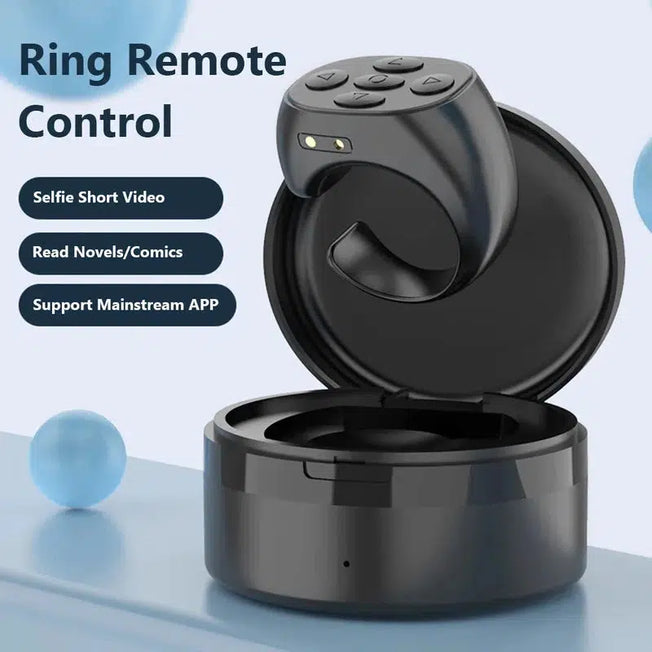 Wireless Remote Control Universal Fingertip Video Clicker | Mini Bluetooth-Compatible Remote Control Ring For Phone | Long-Distance Operation, Page Turning, Auto Connection | Supports IOS And Android