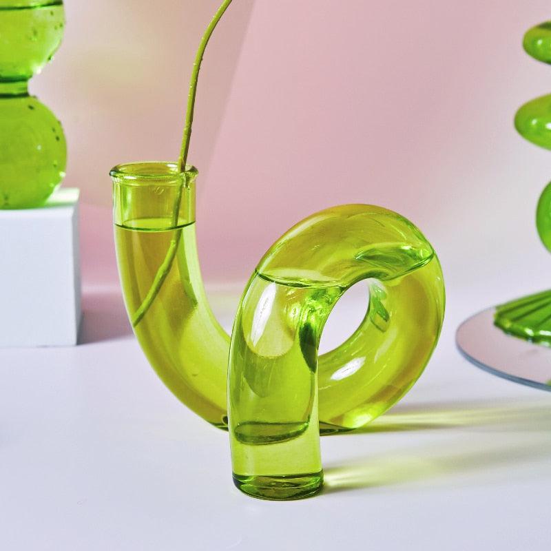 Nordic Green Glass Candle Holders | Elegant Home Decor & Thoughtful Gift
