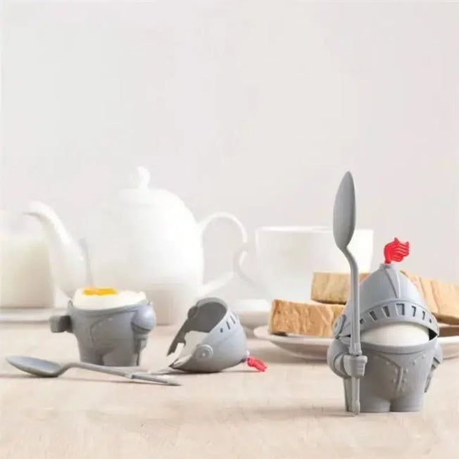 Soldier-Inspired Breakfast Fun: Egg Cup Holder for Children's Surprise Breakfast - Detachable Mold with Spoon, Egg Tools, and Kitchen Gadgets for Wholesome Joy
