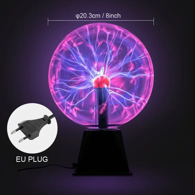 Magic Crystal Plasma Ball Touch Lamp - Available in 3/4/5/6/8 Inches - LED Night Light for Kids - Ideal Birthday or Christmas Gift - Decorative Electrostatic Flash