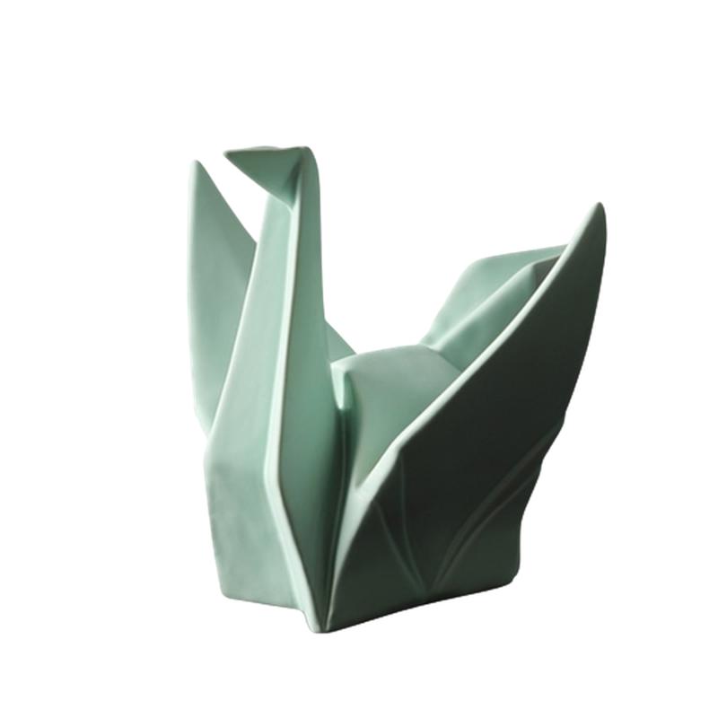 Creative Modern Bird Statues | Abstract Ceramic & Enamel Origami Bird Sculptures