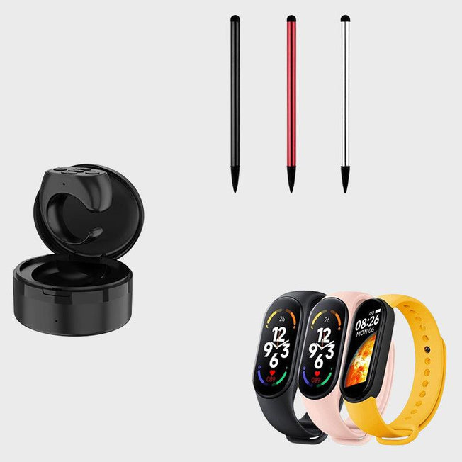 M7 Smart Watch Ultimate Fitness Companion - Wireless Remote Control Universal Fingertip Video Clicker - High-Quality 2-In-1 Stylus Pen - Set