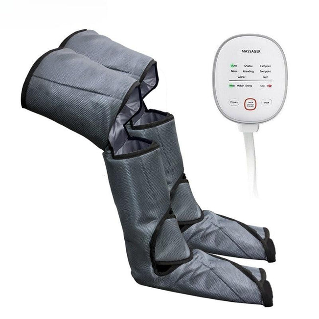 Calf & Foot Massager with Heat | Air Compression Wrap Machine for Full Body Pain Relief, Circulation, & Relaxation at Home | Adjustable Thigh/Leg Straps, Boots