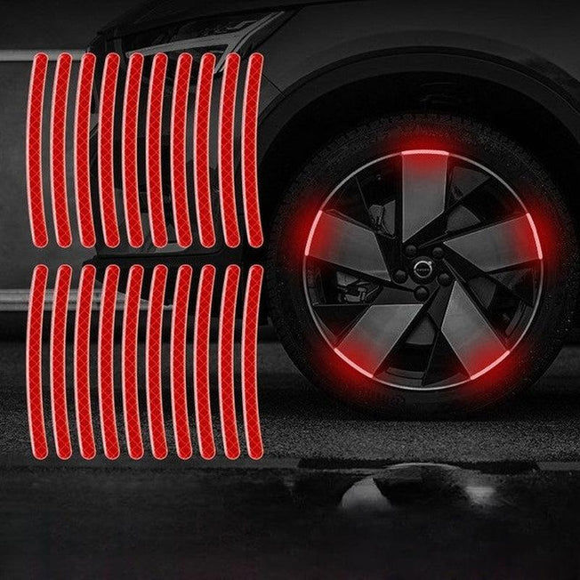 Reflective Car Wheel Hub Stripes with Reflective Tape | Door Safety Opening Auto Rear Warning | Car Accessories