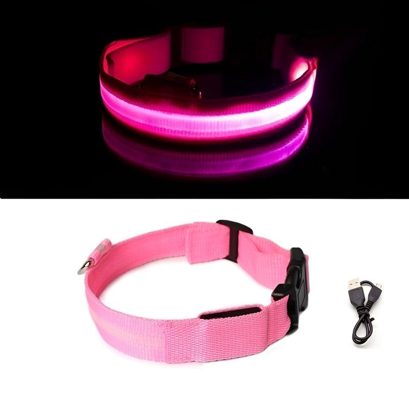 LED Dog Collar Light | Anti-Lost Collar for Dogs | Night Luminous | USB Rechargeable / Battery Operated | Safety Pet Product