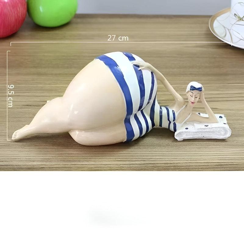 Nordic Playful Cartoon Intrigate Beauty Women Ornaments | Creative Desk Figurines for Home Living Room Decoration