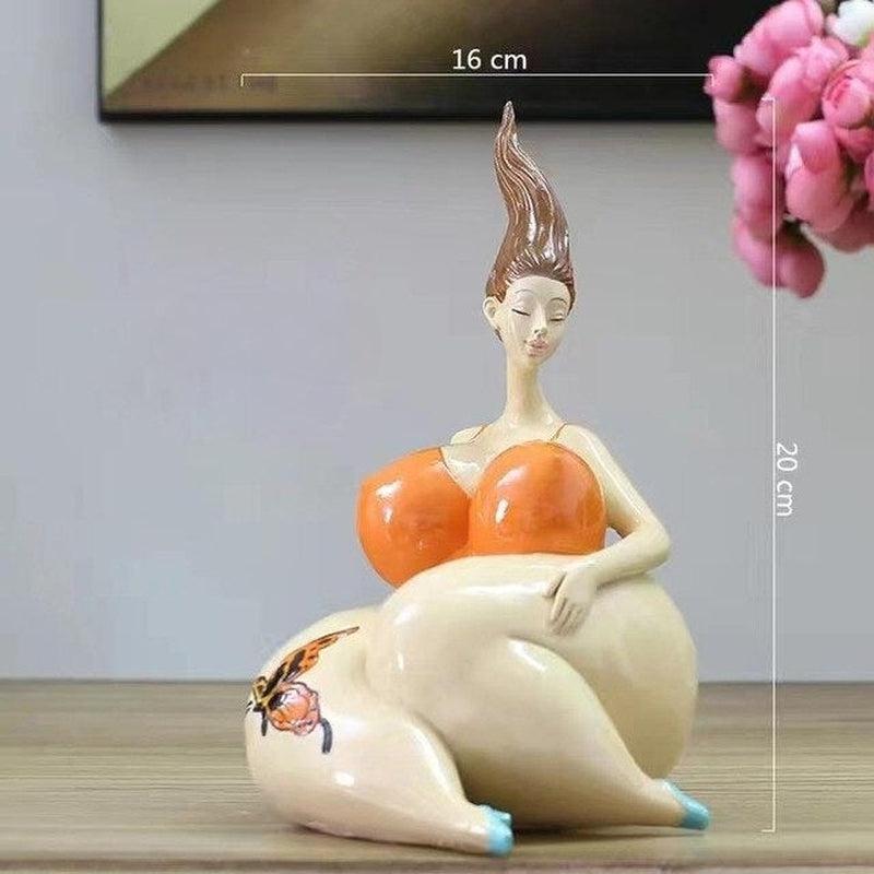 Nordic Playful Cartoon Intrigate Beauty Women Ornaments | Creative Desk Figurines for Home Living Room Decoration