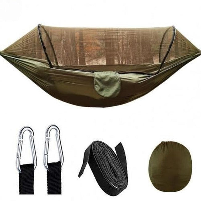 Outdoor Adventure Hammocks with Insect Shield | Portable 1-2 Person Travel Hammock Bed with Net | Garden Furnishings for Relaxation