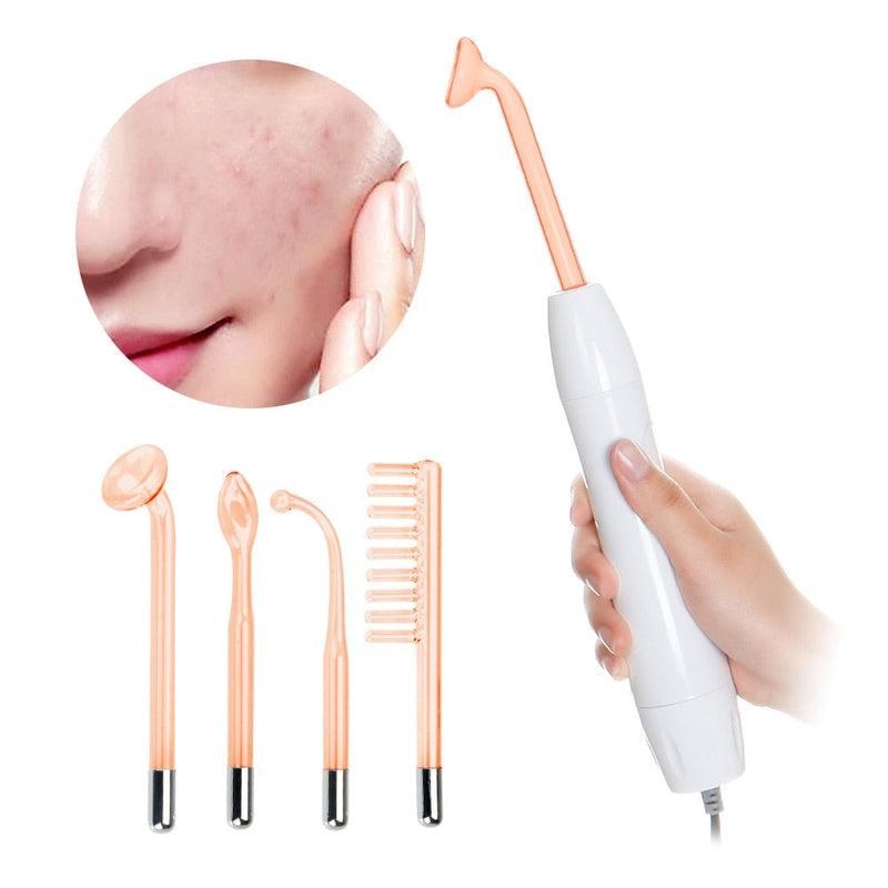 4 in 1 Portable High Frequency Face Massager, Face Care Skin Tightening Machine Set, Acne Spot Treatment Kit Reducing Puffy Eyes Wrinkles Dark Circles