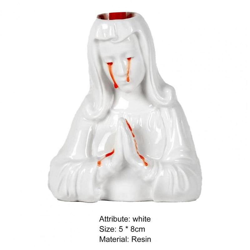 Artistic Candle Holder - Weeping Mary Resin Candle Holder for Creative and Meaningful Decor