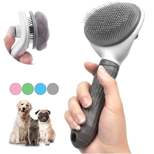 Self-Cleaning Pet Brush | Professional Dog & Cat Grooming Tool | Removes Tangles and Loose Hair | Pet Hair Remover Brush