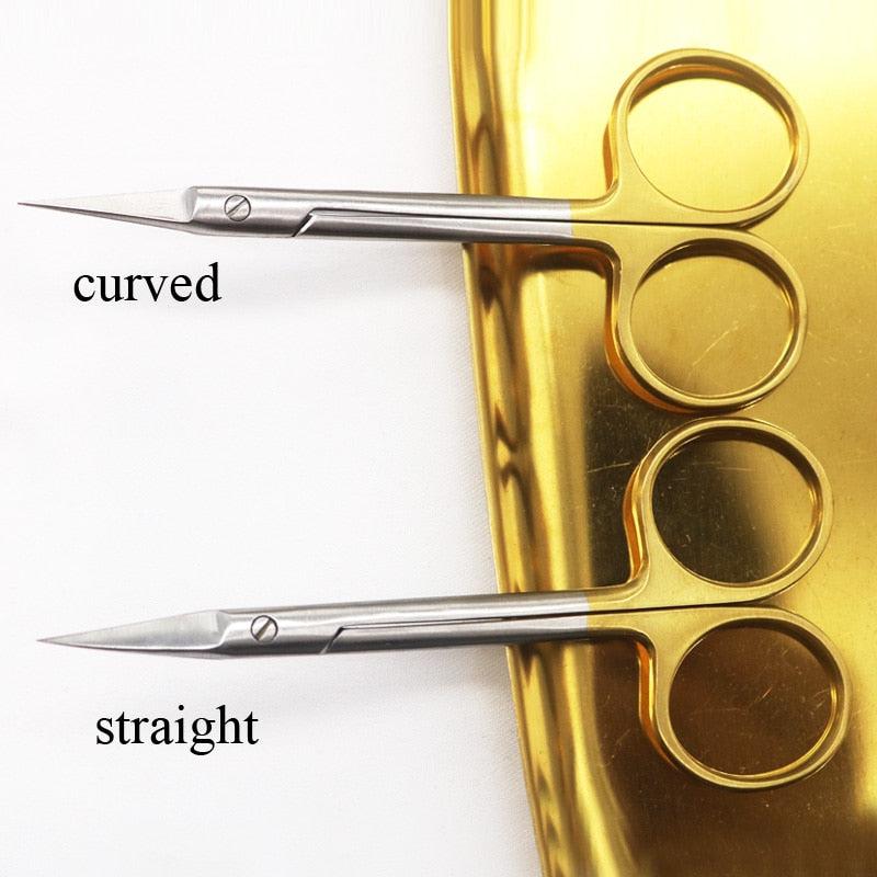 Stainless Steel Scissors with Gold Handle - Opthalmic Microscissors - Additional Use for Beauty and Care - 3.74in / 9.5cm Surgical Steel