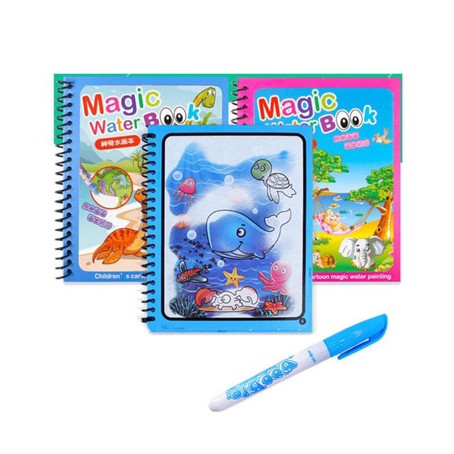 Kids Montessori Toys - Reusable Coloring Book with Magic Water Drawing